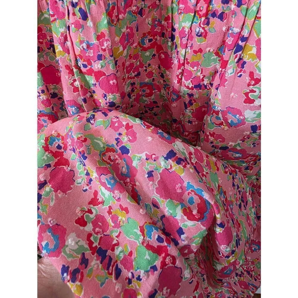 CROSBY BY MOLLIE BURCH Eloise Tie Midi Dress - Pink M $286